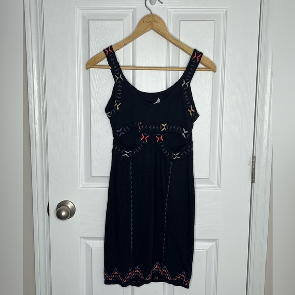 Free People Embroidered Black Mini Dress - Picture 2 of 5